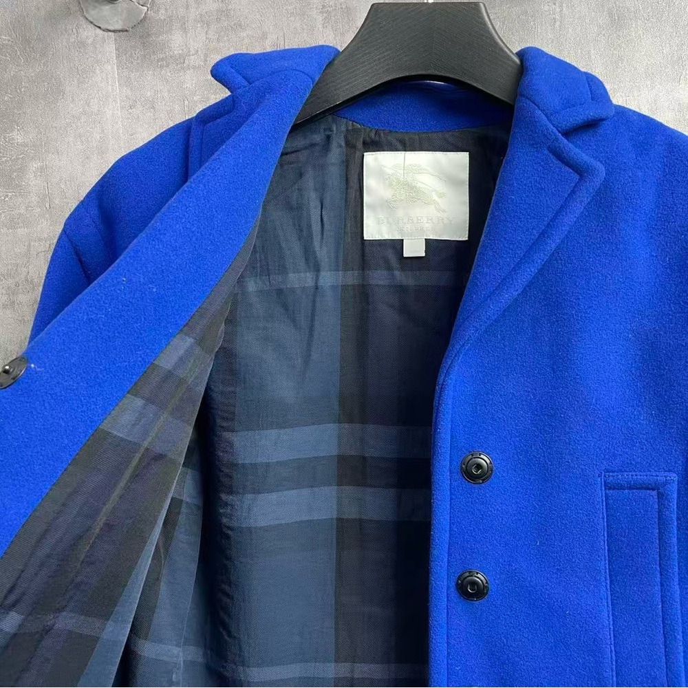 Authentic Burberry Royal Blue Wool Coat - Picture 3 of 3